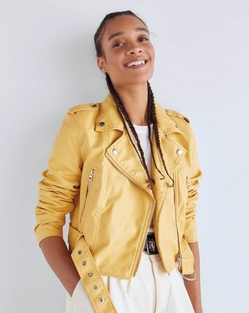 Faux leather biker jacket